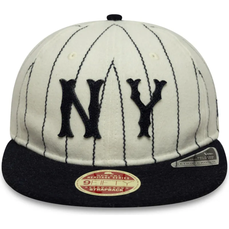 plaska-czapka-bezowo-granatowa-regulowana-9fifty-retro-crown-heritage-new-york-yankees-mlb-new-era
