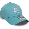 casquette-courbee-bleue-claire-ajustable-9forty-league-essential-los-angeles-dodgers-mlb-new-era