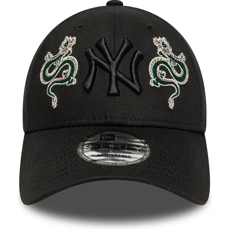 schwarze-verstellbare-kappe-mit-gebogenem-schirm-und-schwarzem-logo-9forty-icon-dragon-der-new-york-yankees-mlb-von-new-era
