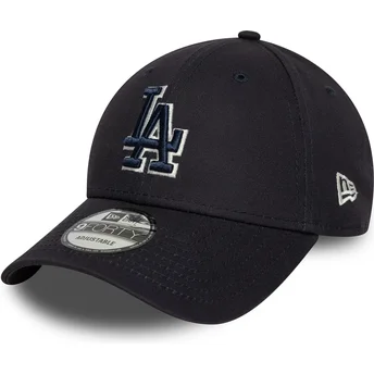 Gorra curva azul marino ajustable con logo azul 9FORTY Team Outline de Los Angeles Dodgers MLB de New Era