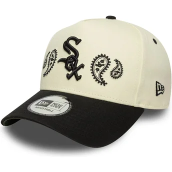Chicago White Sox MLB New Era Snapback A Frame Paisley Beige und Schwarz Curved Cap