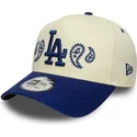 bezowo-niebieska-czapka-z-zakrzywionym-daszkiem-typu-snapback-a-frame-paisley-los-angeles-dodgers-mlb-marki-new-era
