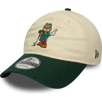 Casquette courbée beige et verte ajustable 9TWENTY Garfield New Era