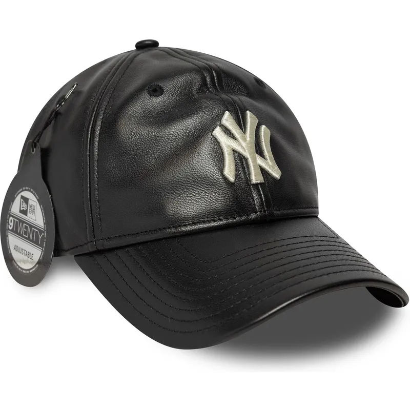 gorra-curva-negra-ajustable-9twenty-leather-de-new-york-yankees-mlb-de-new-era