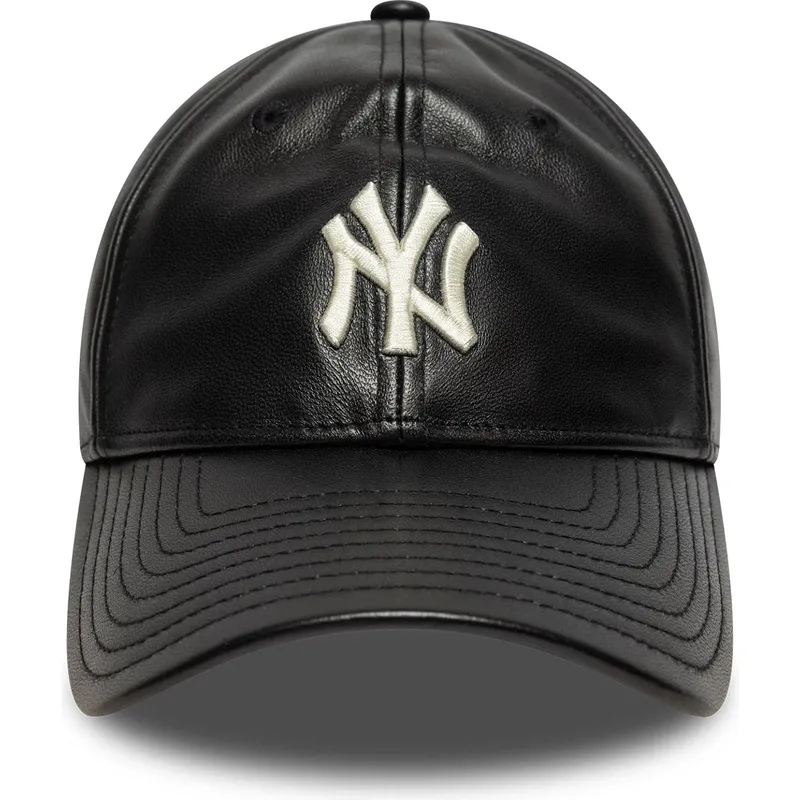 gorra-curva-negra-ajustable-9twenty-leather-de-new-york-yankees-mlb-de-new-era