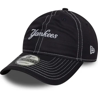 Marinblå böjd keps justerbar 9TWENTY Contrast Stitch från New York Yankees MLB av New Era