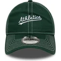 zielona-zakrzywiona-regulowana-czapka-9twenty-contrast-stitch-oakland-athletics-mlb-new-era