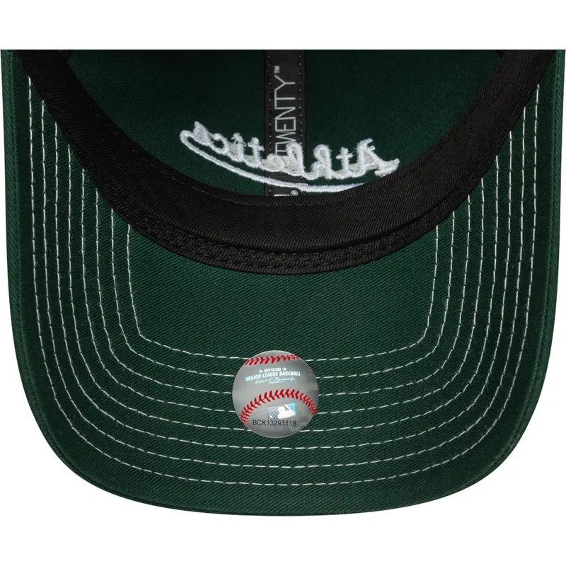 zielona-regulowana-czapka-z-zakrzywionym-daszkiem-9twenty-contrast-stitch-oakland-athletics-mlb-new-era