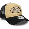 bezowo-czarna-czapka-trucker-a-frame-foam-oval-patch-marki-new-era
