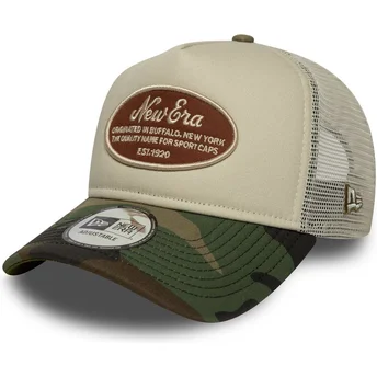Casquette trucker multicolore A Frame Camo Oval Patch New Era