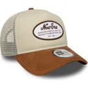 brazowa-czapka-trucker-a-frame-suede-oval-patch-marki-new-era