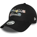 czarna-zakrzywiona-regulowana-czapka-dla-kobiet-9forty-floral-script-new-york-yankees-mlb-od-new-era