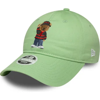 Casquette courbée verte claire ajustable pour femme 9TWENTY Bear AC Milan Serie A New Era