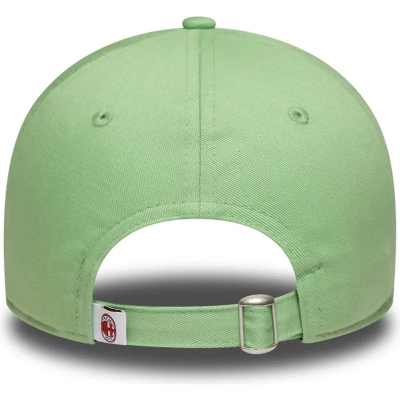 9twenty-bear-verstellbare-hellgrune-damen-cap-mit-gebogenem-schirm-von-ac-milan-serie-a-von-new-era