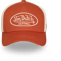 casquette-trucker-orange-et-beige-ajustable-lof-b33-von-dutch