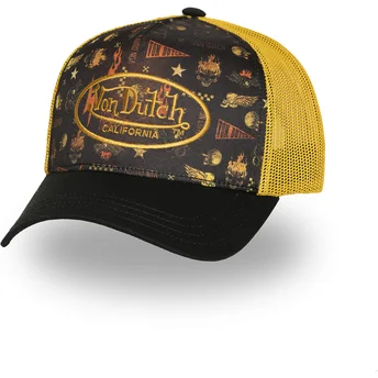 Καπέλο trucker μαύρο και κίτρινο SUBL07 της Von Dutch