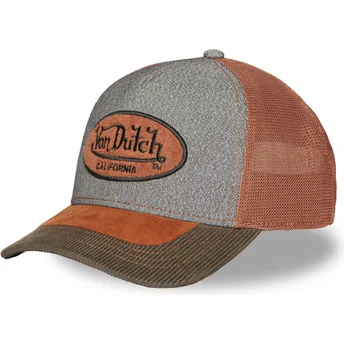 Czapka trucker szara i brązowa SHIELD01 od Von Dutch