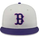casquette-plate-beige-et-violette-ajustee-59fifty-clr-dvlp-boston-red-sox-mlb-new-era