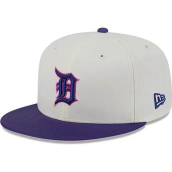 Casquette plate beige et violette ajustée 59FIFTY CLR DVLP Detroit Tigers MLB New Era