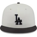 casquette-plate-beige-et-noire-ajustee-59fifty-clr-dvlp-los-angeles-dodgers-mlb-new-era