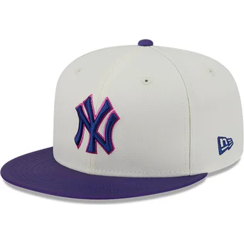 Casquette plate beige et violette ajustée 59FIFTY CLR DVLP New York Yankees MLB New Era