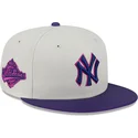 casquette-plate-beige-et-violette-ajustee-59fifty-clr-dvlp-new-york-yankees-mlb-new-era