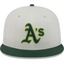 casquette-plate-beige-et-verte-ajustee-59fifty-clr-dvlp-oakland-athletics-mlb-new-era