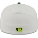 casquette-plate-beige-et-verte-ajustee-59fifty-clr-dvlp-oakland-athletics-mlb-new-era