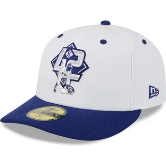 Biała i niebieska zakrzywiona czapka 59FIFTY Jackie Robinson Brooklyn Dodgers MLB od New Era