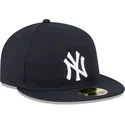 marineblaue-anliegende-flat-cap-59fifty-retro-crown-a-frame-easy-der-new-york-yankees-mlb-von-new-era