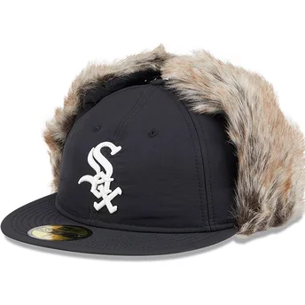 New Era Chicago White Sox MLB 59FIFTY Svart Justerad Flatkeps med Vinteröronlappar