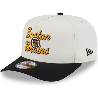 Casquette courbée beige et noire snapback 9FIFTY A Frame Chainstitch Boston Bruins NHL New Era