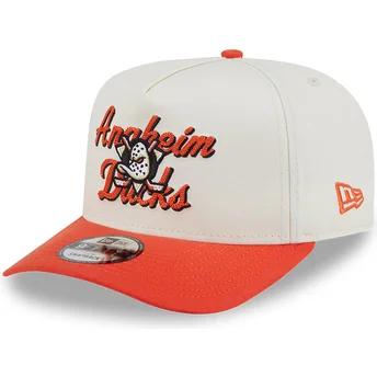 Casquette courbée beige et orange snapback 9FIFTY A Frame Chainstitch Anaheim Ducks NHL New Era