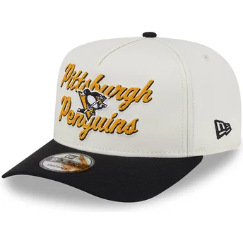 Beżowo-czarna czapka z zakrzywionym daszkiem snapback 9FIFTY A Frame Chainstitch Pittsburgh Penguins NHL od New Era