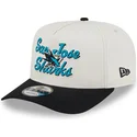 bezowo-czarna-czapka-z-daszkiem-snapback-9fifty-a-frame-chainstitch-san-jose-sharks-nhl-od-new-era