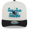 bezowo-czarna-czapka-z-daszkiem-snapback-9fifty-a-frame-chainstitch-san-jose-sharks-nhl-od-new-era