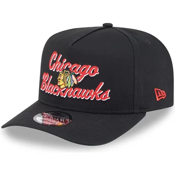 Czarna czapka z zakrzywionym daszkiem snapback 9FIFTY A Frame Chainstitch Chicago Blackhawks NHL od New Era