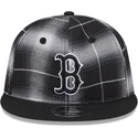 svart-platt-snapback-keps-9fifty-retro-crown-plaid-fran-boston-red-sox-mlb-av-new-era