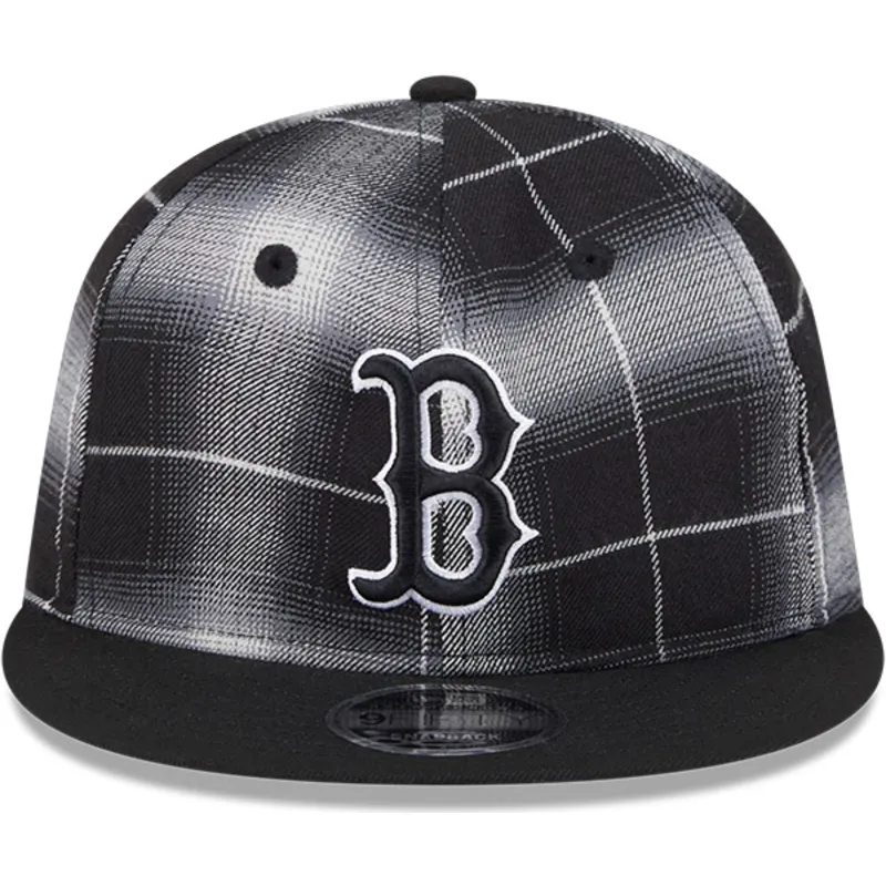 svart-platt-snapback-keps-9fifty-retro-crown-plaid-fran-boston-red-sox-mlb-av-new-era