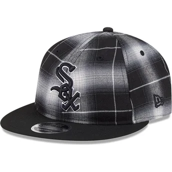 New Era Flat Brim 9FIFTY Retro Crown Plaid Chicago White Sox MLB Black Snapback Cap