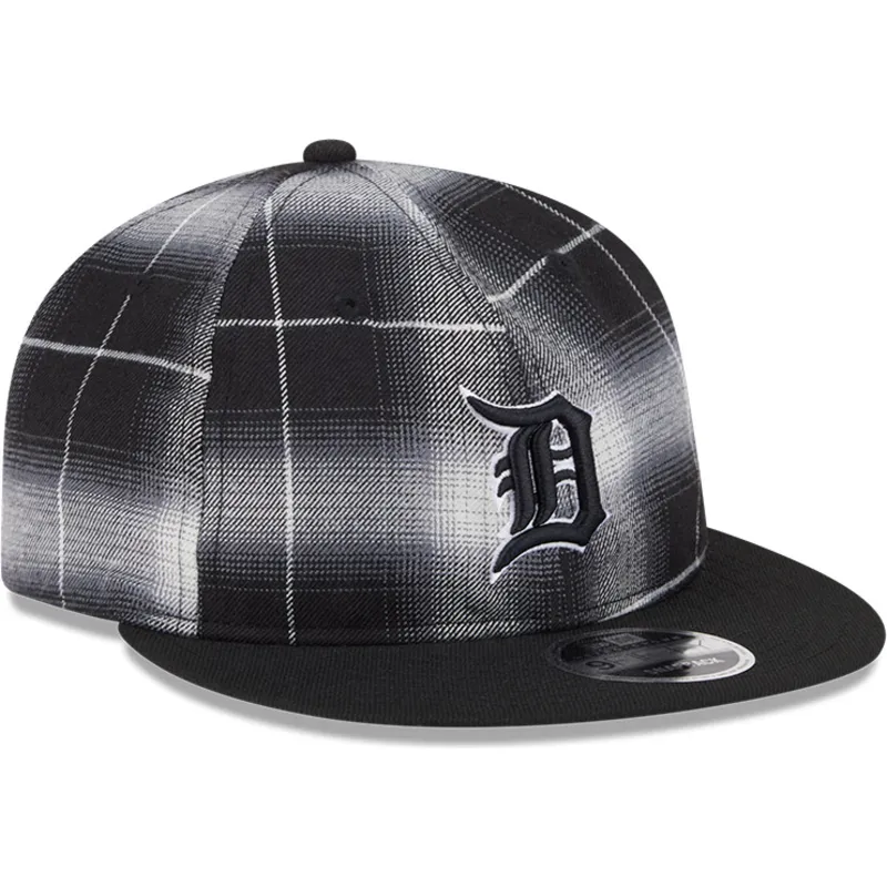 svart-platt-snapback-keps-9fifty-retro-crown-plaid-fran-detroit-tigers-mlb-av-new-era