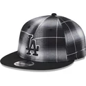 new-era-flat-brim-9fifty-retro-crown-plaid-los-angeles-dodgers-mlb-black-snapback-cap