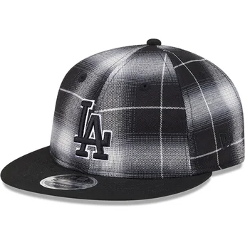New Era Flat Brim 9FIFTY Retro Crown Plaid Los Angeles Dodgers MLB Black Snapback Cap