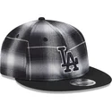 new-era-flat-brim-9fifty-retro-crown-plaid-los-angeles-dodgers-mlb-black-snapback-cap