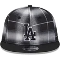 new-era-flat-brim-9fifty-retro-crown-plaid-los-angeles-dodgers-mlb-black-snapback-cap
