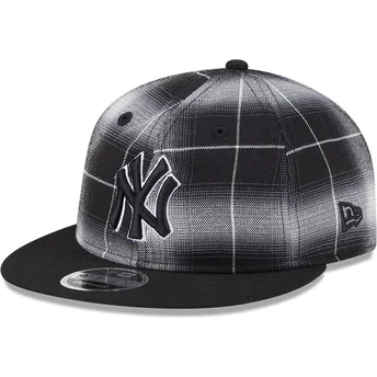 New Era Flat Brim 9FIFTY Retro Crown Plaid New York Yankees MLB Black Snapback Cap