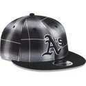 svart-platt-snapback-keps-9fifty-retro-crown-plaid-fran-oakland-athletics-mlb-av-new-era