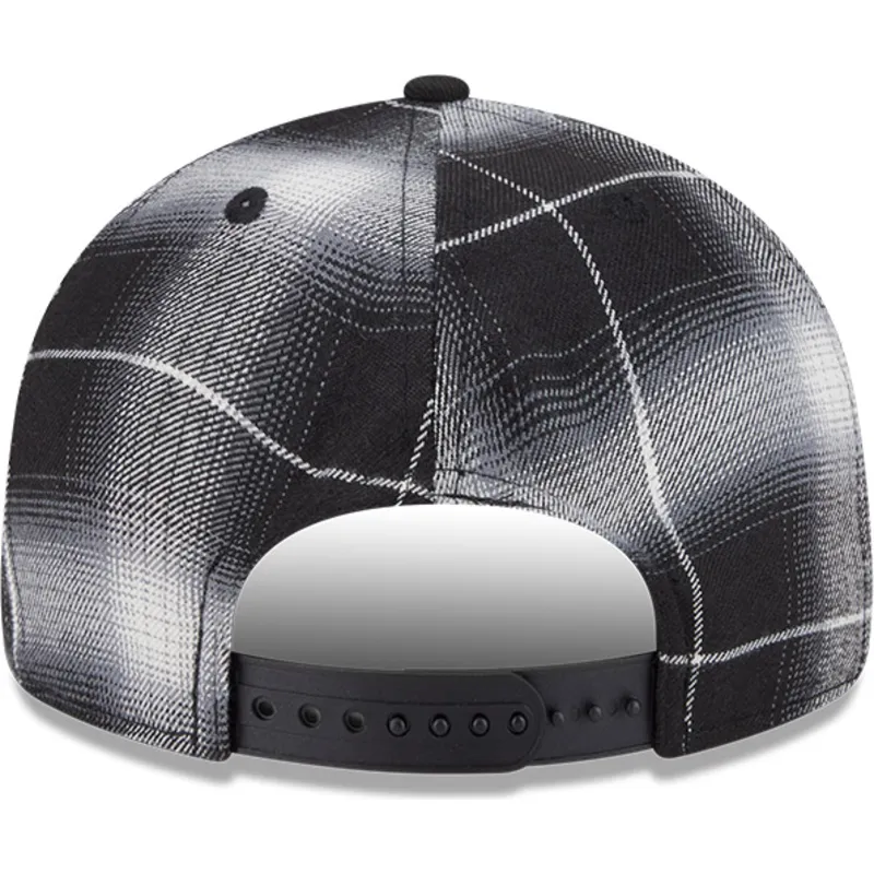 svart-platt-snapback-keps-9fifty-retro-crown-plaid-fran-oakland-athletics-mlb-av-new-era