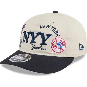 Beżowo-granatowa czapka z daszkiem snapback 9FIFTY Retro Crown Scatter New York Yankees MLB od New Era