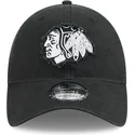 casquette-courbee-noire-ajustable-9twenty-stamp-chicago-blackhawks-nhl-new-era